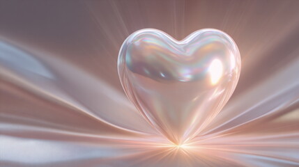 3D heart shape for Valentine&rsquo;s Day on soft background