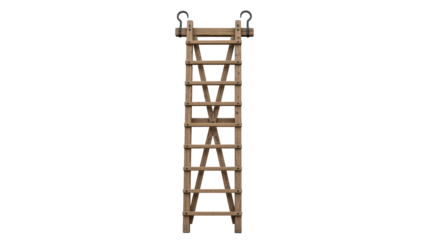 Military wooden siege ladder historical assault on transparent background png (घेराबंदी की सीढ़ी)
