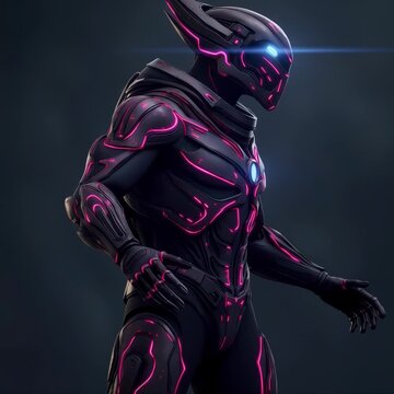 robot, mujer, negro, 3d, ciborg, casco, futurista, tecnolog&iacute;a, halloween, futura, moreno, espacio, moda, guerrera, chico, arte, ciencia