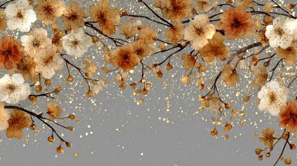 Bronze and gold border on transparent background for holiday party invite or New Year