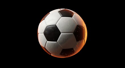 Fototapeta premium Soccer Ball in Golden Light