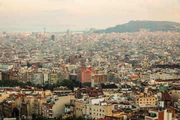 Obraz premium Vantage point of Barcelona with views of Montjuïc