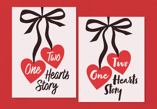 Valentine's Day Two Hearts Love Card Layout