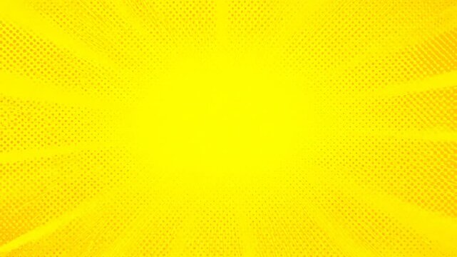 Abstract yellow burst design with dotted texture and radial lines