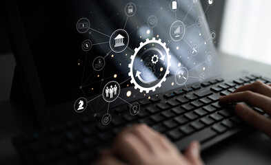 A business process automation and operations management system. A concept for integrating and automating core business functions for efficiency. Motif