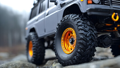 Offroad tires and wheels of rc model suv car
