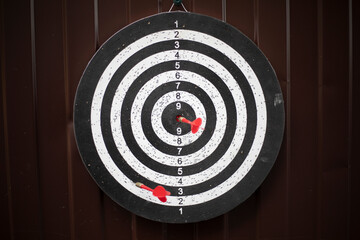 A target for darts. Accurate Shot. Hitting the target.