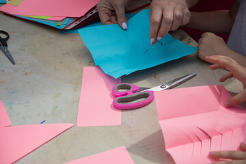 Children's creativity made of paper. Origami Lesson. Creative activity with children.