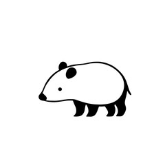 Obraz premium Tapir. Tapir simple black and white line art vector logo