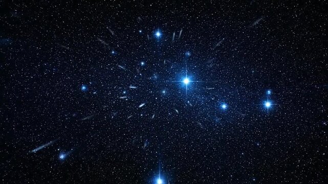 Vibrant cosmic background featuring a multitude of stars, creating a sense of vastness.