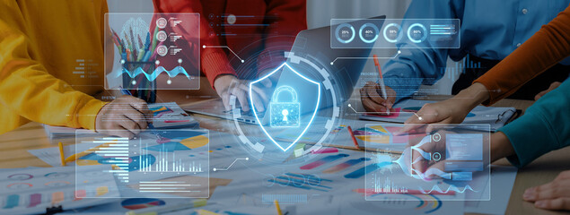 A futuristic cybersecurity dashboard for a Security Operations Center (SOC). The system monitors the network, analyzes data for threats, and provides comprehensive protection. Fermion