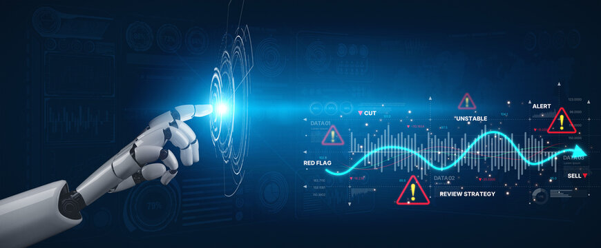 AI highlights economic risks through data-driven visuals, smart warning alerts, and real-time financial analysis to guide strategy during market volatility. Artificial intelligence spline - Powered by Adobe