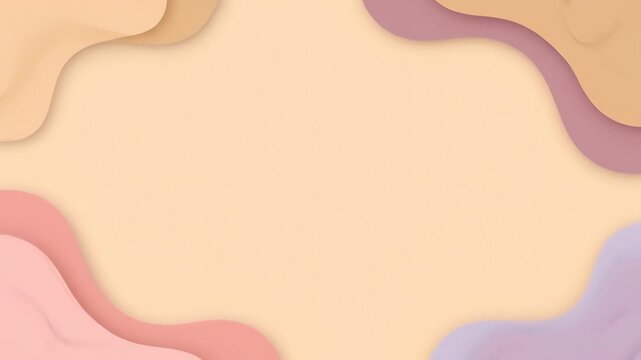 Pastel-colored spheres in peach, pink, and beige shade float gently ov