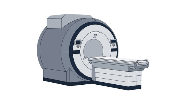 Modern mri scanner design in a minimalistic flat style