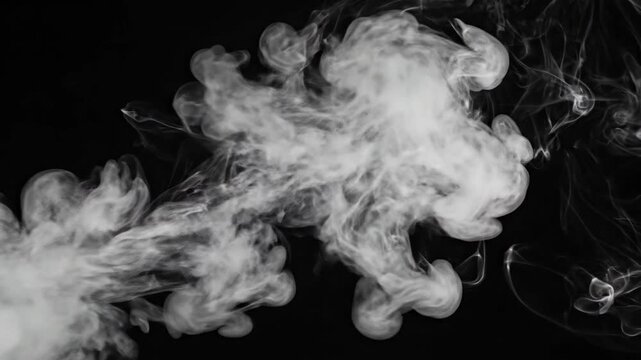 Abstract smoke swirls and patterns against a dark background, creating a mysterious atmosphere.