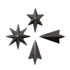 Obraz premium Triangular Arrangement of Cold-Rolled Steel Shuriken Throwing Stars