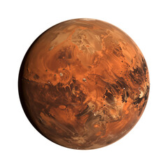 High-Resolution Model of Mars with Surface Features and Polar Ice Caps