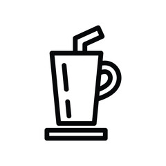 Obraz premium glass of iced tea outline icon vector design good for web or mobile app