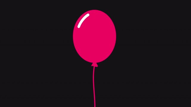 Red balloon explosion with colorful confetti transition on transparent alpha channel 