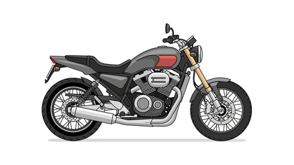 Obraz premium Detailed motorcycle design with vintage aesthetic in flat style