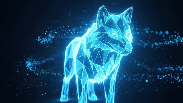 Abstract geometric wolf illustration