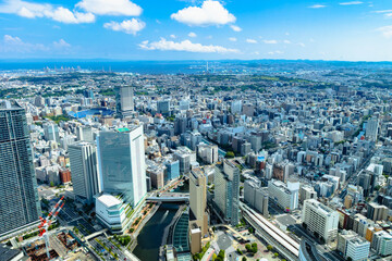 ランドマークタワーから見下ろした横浜街
