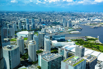 ランドマークタワーから見下ろした横浜街