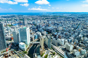 ランドマークタワーから見下ろした横浜街