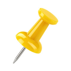 Yellow Push Pin on Black Background