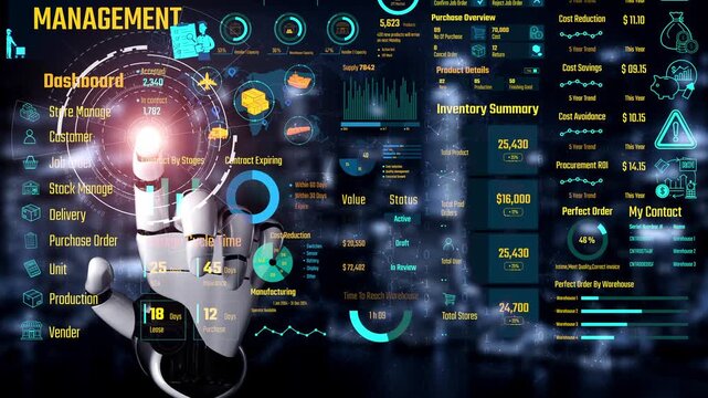 AI manages inventory dashboards through virtual assistant analytics, smart tracking systems, and artificial intelligence for warehouse and procurement efficiency. Thunk