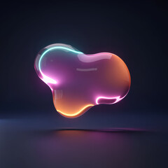 3D fluid abstract neon glow blob shapes with gradient mesh design