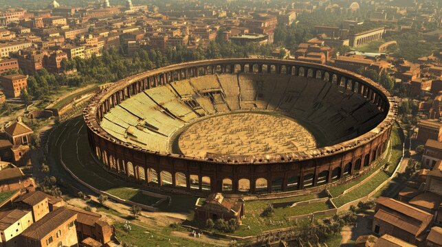 Aerial View of the Ancient Roman Circus Maximus