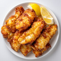 Crispy Battered Fish Fillets on Plate