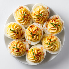 Plate of Decorated Deviled Eggs