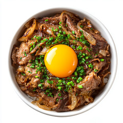 Japanese Beef Bowl with Raw Egg Yolk