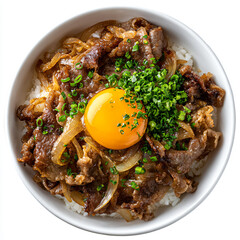 Japanese Gyudon Beef Bowl with Egg