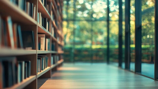  modern library with bookshelves