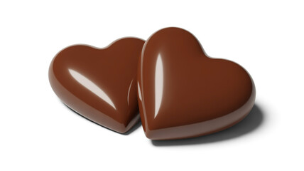 Obraz premium Delicious heart shaped milk and dark chocolates isolated on white as a sweet gourmet candy snack gift for a romantic Valentine dessert
