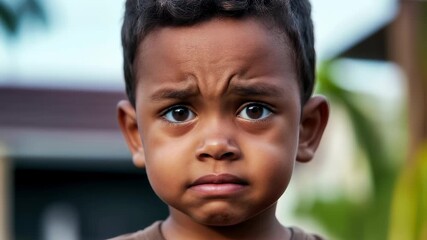 Emotional expression sequence of a child's reaction for parenting and educational content