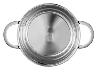 Stainless steel pot without logo, top view