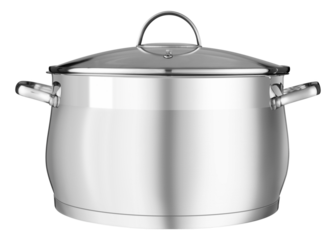 Stainless steel pot without logo with glass lid and handles
