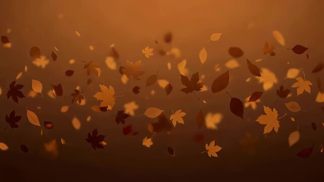 Falling red and orange autumn leaves animated video. Motion graphic background for seasonal displays or transitional effects.