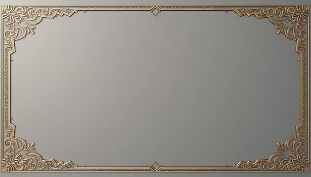 Ornate bronze molding frames a neutral background surface with decorative corner elements