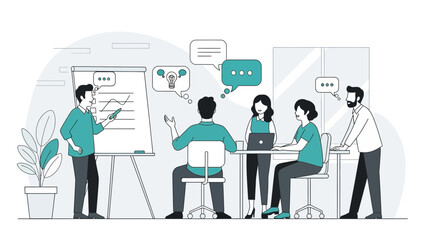 Fototapeta premium Teamwork and Brainstorming in a Modern Office Meeting