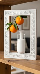 Oranges in a Greek Key Frame - A Minimalist Still Life.