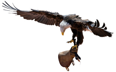 Obraz premium Bald eagles in captivity are typically non-releasable rescue birds. Haliaeetus leucocephalus, the national emblem of the United States since 1782. Identifiable by their striking white head, brown body