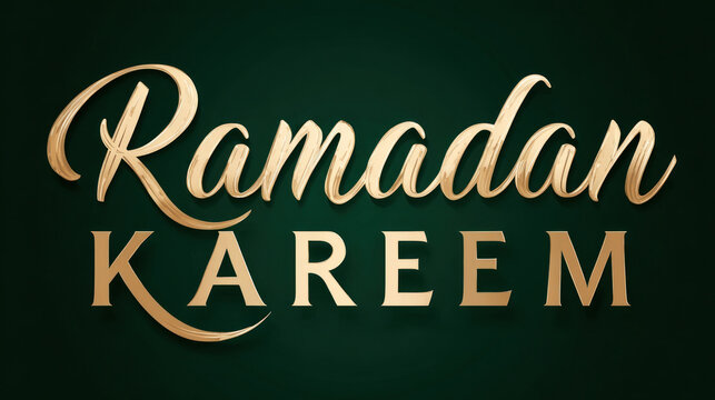 Ramadan Kareem in Gold Script
