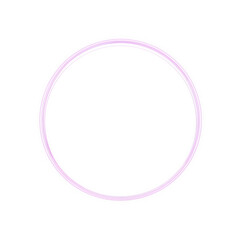 Bright pink neon circular ring frame with glowing strokes. Transparent PNG overlay for social media, logos, tech UI, and futuristic layouts.