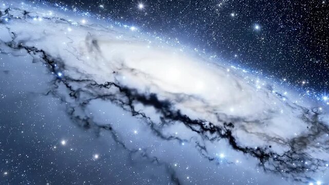 A stunning spiral galaxy with a bright core and sweeping arms of stars, gas, and dust set against a backdrop of deep space