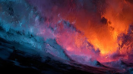 Highly abstract crashing wave energy